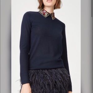 Club Monaco 100% Merino Wool Navy Sweater